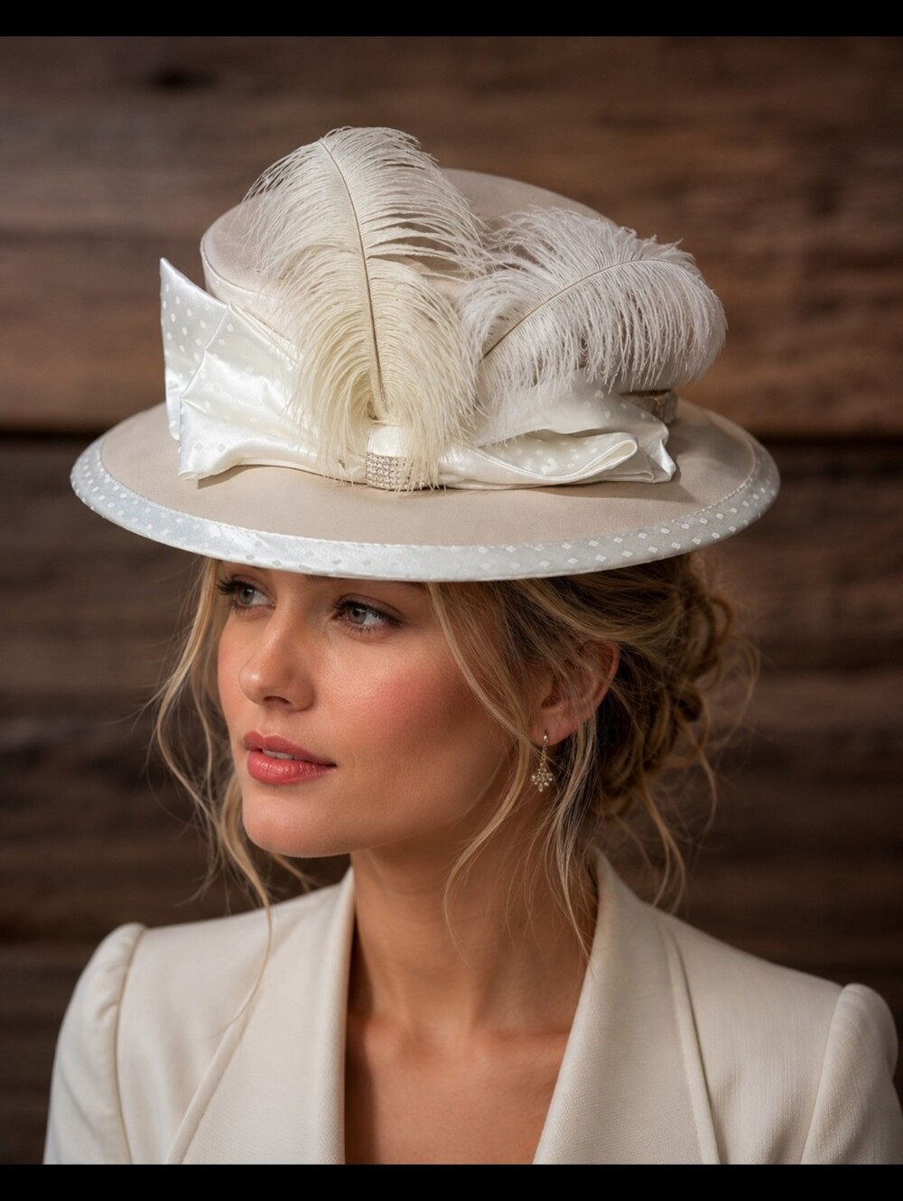 DRAMA Paris New York Milano Ivory Hat One Size NWT